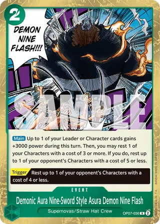 Demonic Aura Nine-Sword Style Asura Demon Nine Flash (OP07-036)