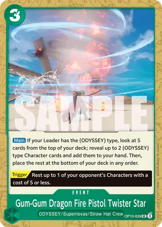 Gum-Gum Dragon Fire Pistol Twister Star (OP10-039)