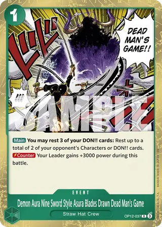 Demon Aura Nine Sword Style Asura Blades Drawn Dead Man's Game (OP12-037)