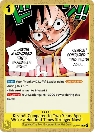 Kizaru!! Compared to Two Years Ago We're a Hundred Times Stronger Now!! (ST29-016)